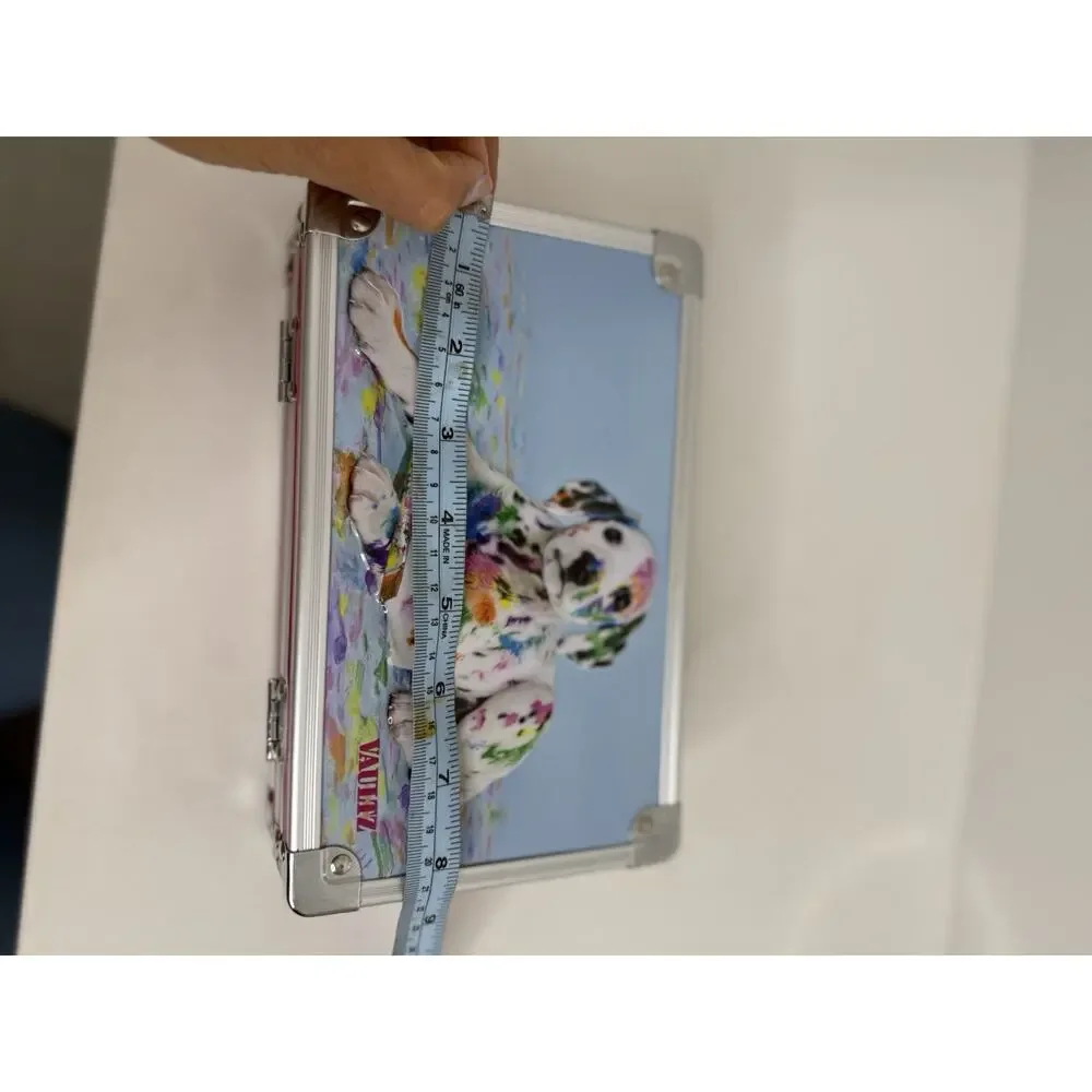 Vaultz Embossed Pink Spotted Dalmatian Dog Locking Supply Pencil Box Case